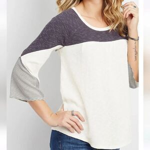 Maurices Colorblock Woven Stripe Top